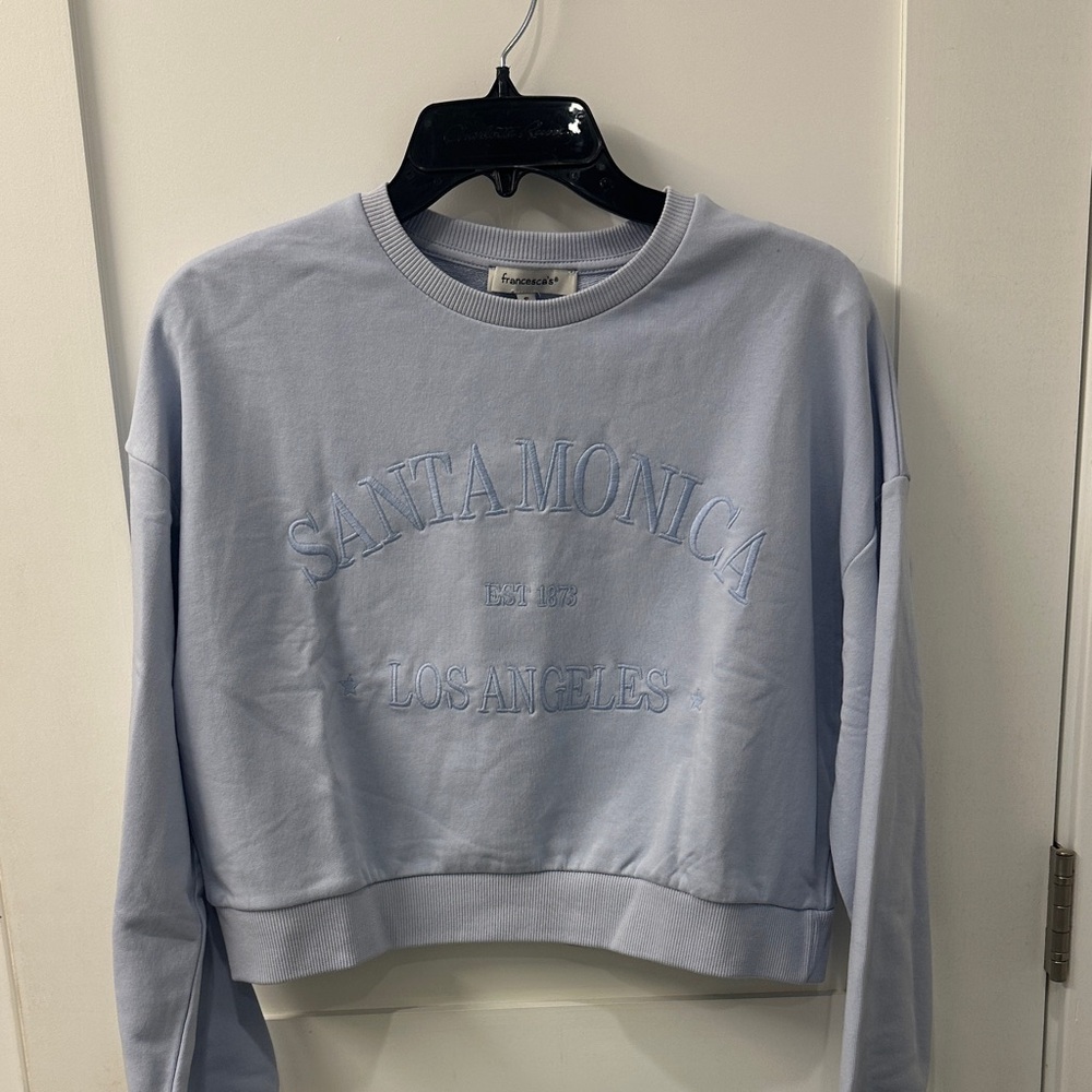 Francesca's Collections Light Blue Santa Monica Sweatshirt